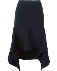 Темно-синяя шерстяная юбка от Marni