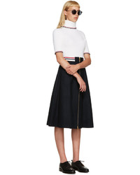 Темно-синяя шерстяная юбка от Thom Browne