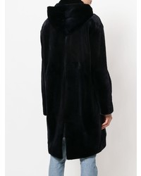 Темно-синяя шуба от Liska