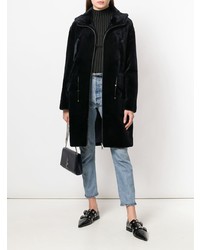 Темно-синяя шуба от Liska