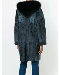 Темно-синяя шуба от Liska