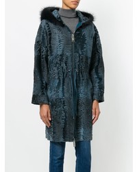 Темно-синяя шуба от Liska