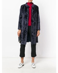 Темно-синяя шуба от Liska