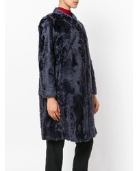 Темно-синяя шуба от Liska