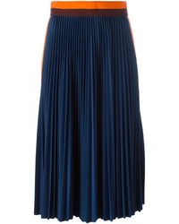 Темно-синяя юбка в горизонтальную полоску от MSGM