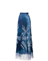 Темно-синяя юбка-миди с принтом от Ermanno Scervino