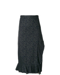Темно-синяя юбка-миди с цветочным принтом от Comme Des Garçons Vintage