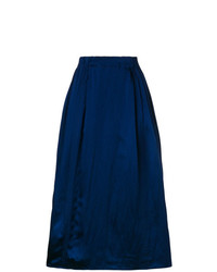 Темно-синяя юбка-миди со складками от Marni
