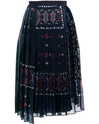 Темно-синяя юбка с "огурцами" от Sacai
