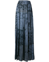 Темно-синяя юбка с принтом от Maison Margiela
