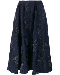 Темно-синяя юбка с цветочным принтом от Rochas