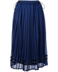 Темно-синяя юбка со складками от Muveil