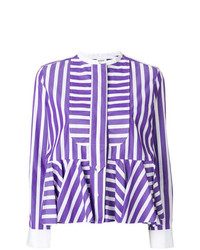 Фиолетовая блуза на пуговицах в вертикальную полоску от Maison Rabih Kayrouz