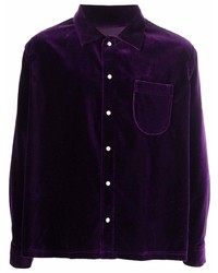 Мужская фиолетовая вельветовая рубашка с длинным рукавом от ERL