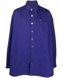 Мужская фиолетовая джинсовая рубашка от Raf Simons