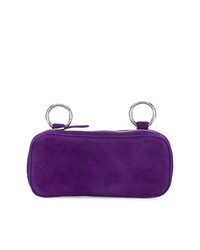 Фиолетовая замшевая поясная сумка