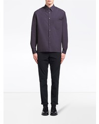 Мужская фиолетовая классическая рубашка от Prada