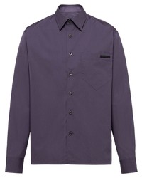 Мужская фиолетовая классическая рубашка от Prada