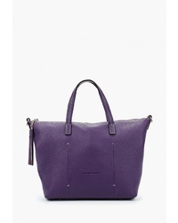 Фиолетовая кожаная большая сумка от Alessandro Birutti