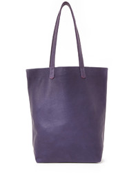 Фиолетовая кожаная большая сумка от Baggu