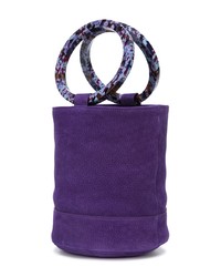Фиолетовая кожаная большая сумка от Simon Miller