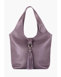 Фиолетовая кожаная большая сумка от L-Craft