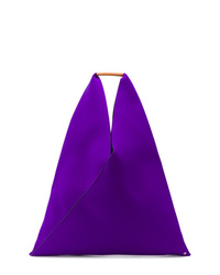 Фиолетовая кожаная большая сумка от MM6 MAISON MARGIELA