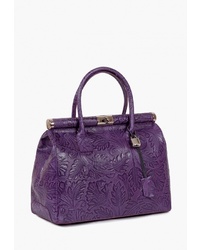 Фиолетовая кожаная большая сумка от Sefaro Exotic