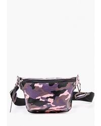 Фиолетовая кожаная поясная сумка