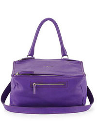 Фиолетовая кожаная сумка-саквояж