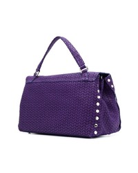 Фиолетовая кожаная сумка-саквояж от Zanellato