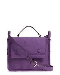 Фиолетовая кожаная сумка через плечо со змеиным рисунком