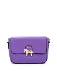 Фиолетовая кожаная сумка через плечо от Anna Wolf