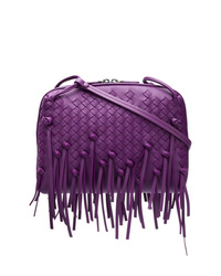 Фиолетовая кожаная сумка через плечо от Bottega Veneta