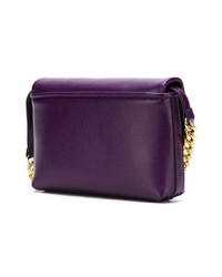 Фиолетовая кожаная сумка через плечо от Philippe Model