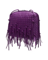 Фиолетовая кожаная сумка через плечо от Bottega Veneta