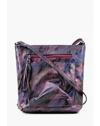 Фиолетовая кожаная сумка через плечо