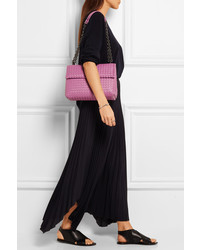 Женская фиолетовая кожаная сумка от Bottega Veneta