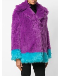 Фиолетовая короткая шуба от Alberta Ferretti