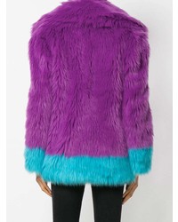 Фиолетовая короткая шуба от Alberta Ferretti