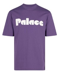 Мужская фиолетовая кружевная футболка с круглым вырезом от Palace