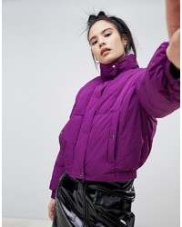 Женская фиолетовая куртка-пуховик от Pull&Bear