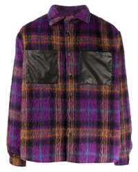 Мужская фиолетовая куртка-рубашка в шотландскую клетку от DUOltd