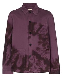 Фиолетовая куртка-рубашка с принтом тай-дай
