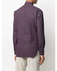 Мужская фиолетовая рубашка с длинным рукавом от Barba