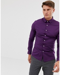 Мужская фиолетовая рубашка с длинным рукавом от ASOS DESIGN