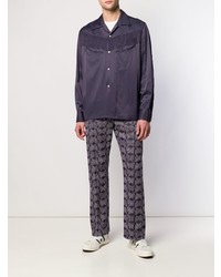 Мужская фиолетовая рубашка с длинным рукавом от Needles