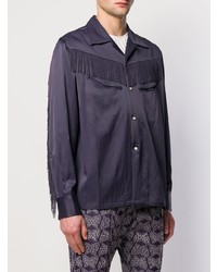 Мужская фиолетовая рубашка с длинным рукавом от Needles