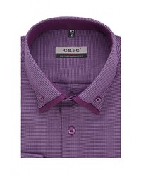 Мужская фиолетовая рубашка с длинным рукавом от GREG