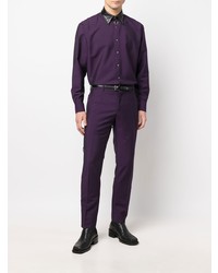 Мужская фиолетовая рубашка с длинным рукавом от Roberto Cavalli